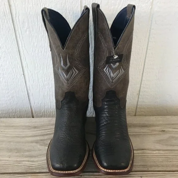 Cody James Bull Shoulder Mens Black Gray Leather Western Boots Mens 9 D BBH4 - Picture 10 of 13